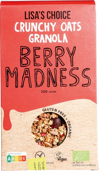Lisa's Choice Granola Berry Madness Glutenvrij (300 gr)