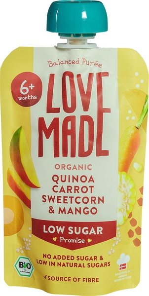 Lovemade Knijpzakje Quinoa Wortel Mais (100 gr)