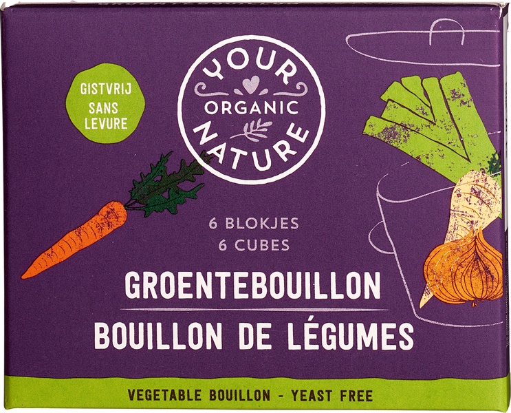 Your Organic Nature Groentebouillonblokjes Helder Zonder Gist (6 stuks)