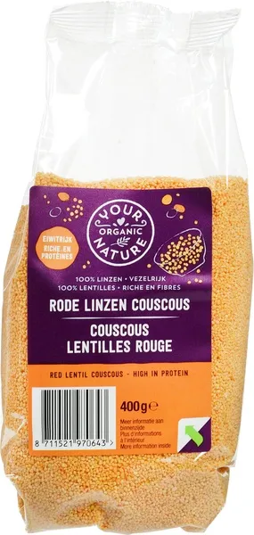 Your Organic Nature Couscous Rode Linzen (400 gr)