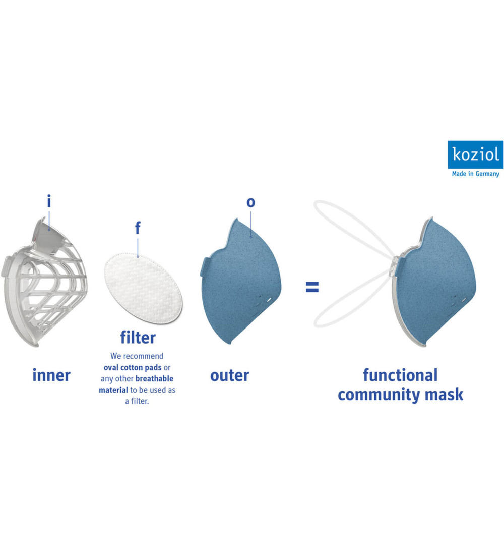 Koziol Duurzaam Herbruikbaar Gezichtsmasker Organic Deep Blue (1 stuk) - image 8