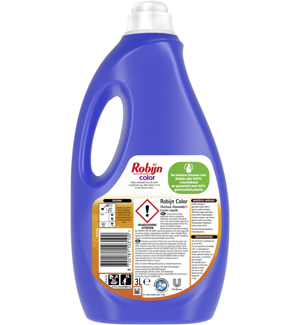 Robijn Wasmiddel vloeibaar color (3000 ml)