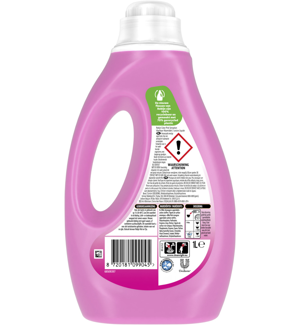 Robijn Wasmiddel Pink Sensation Kleur (1000ml)