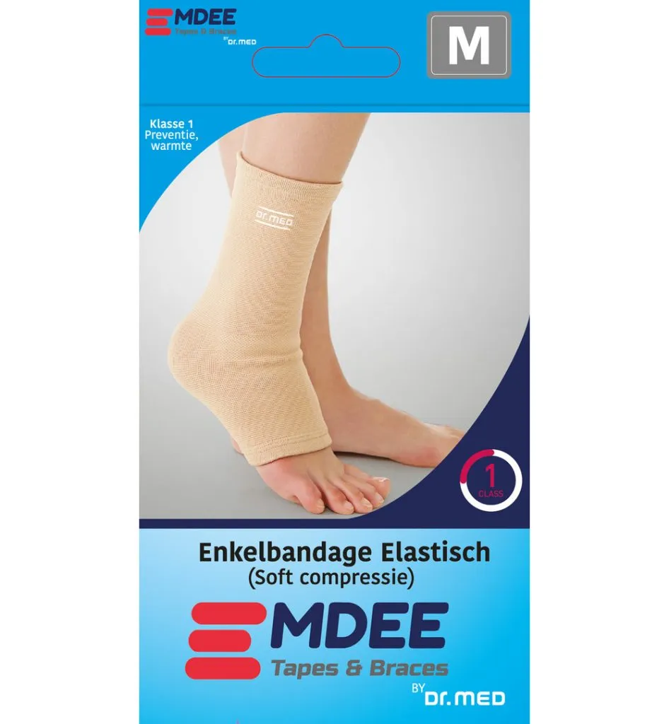 Emdee Elastic support enkel maat M huidskleur (1 stuk)