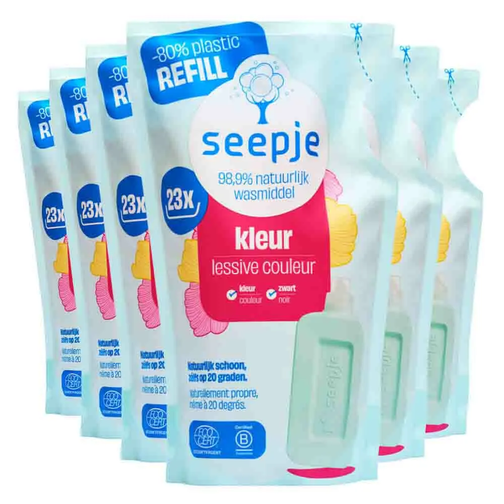 Seepje Vloeibaar Wasmiddel Navulling Kleur Magisch Magnolia (6 x 1000 ml)