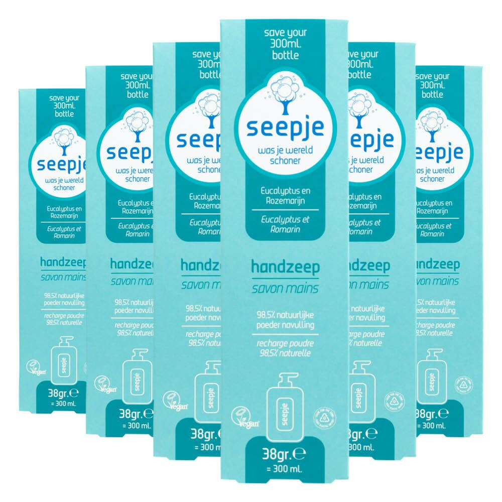 Seepje Handzeep Navulling Eucalyptus en Rozemarijn (8 x 38 gr)