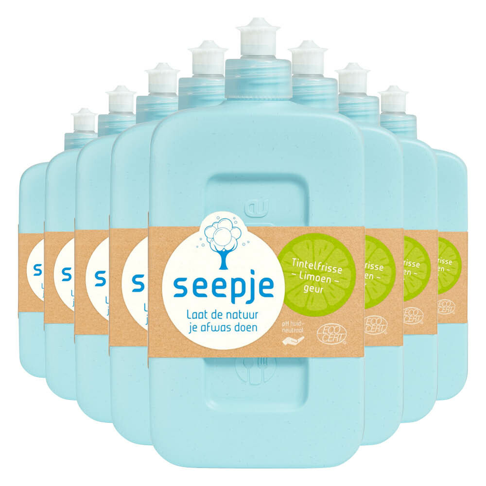Seepje Afwasmiddel Tintelfrisse Limoen Geur (8 x 500 ml)