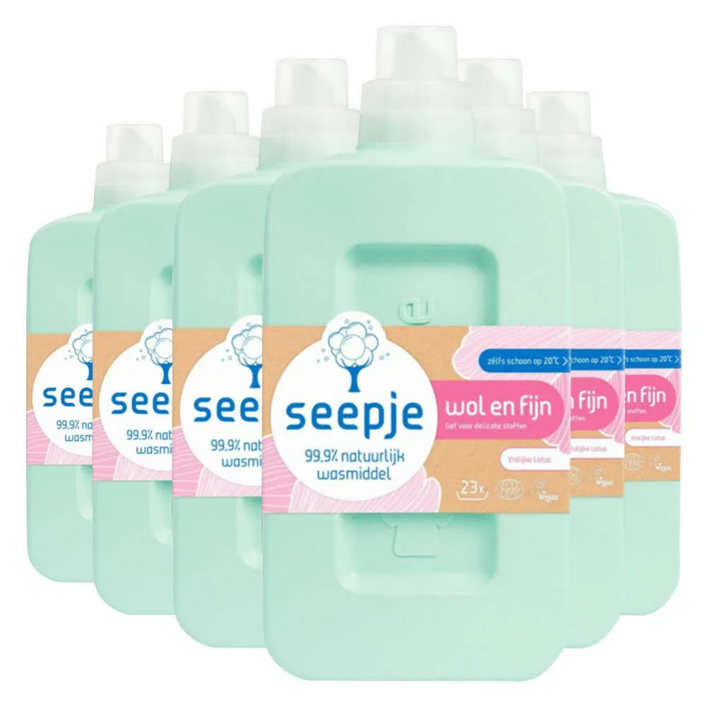 Seepje Vloeibaar Wasmiddel Fijn Vrolijke Lotus (6 x 1000 ml)