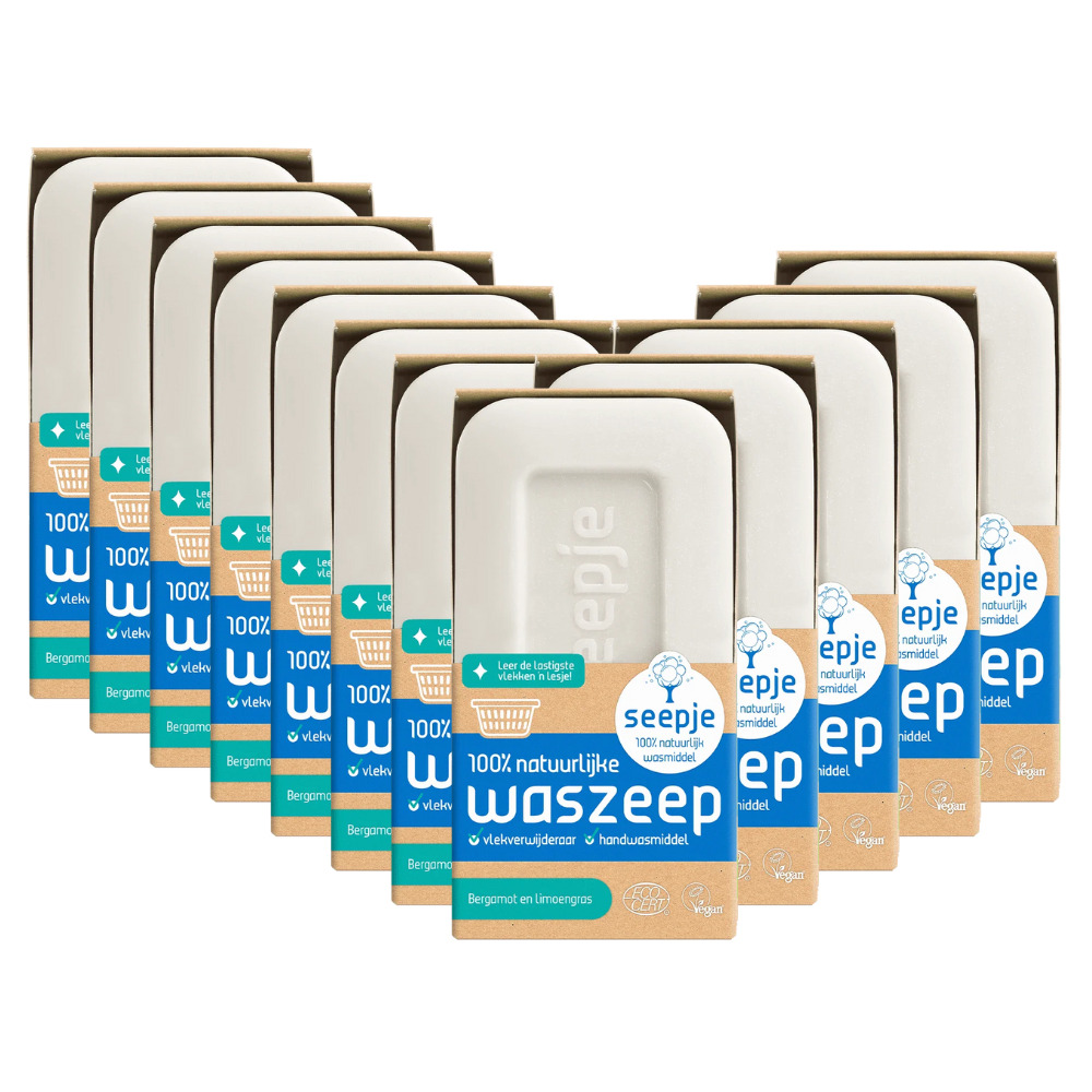 Seepje Waszeep en Vlekverwijderaar Bergamot en Limoengras (12 x 120 gr)