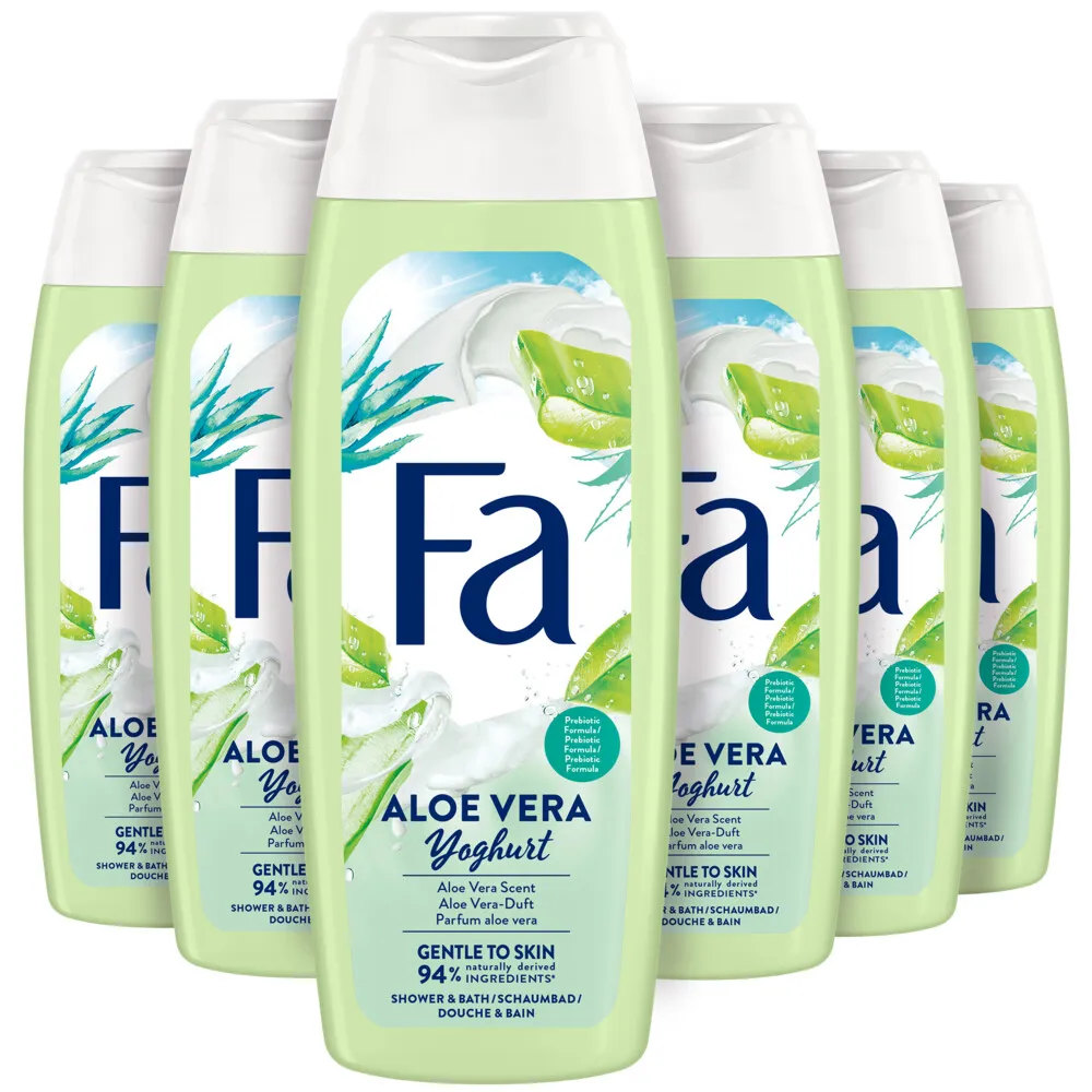 6x Fa Douchegel yoghurt of care aloe vera (250 ml)