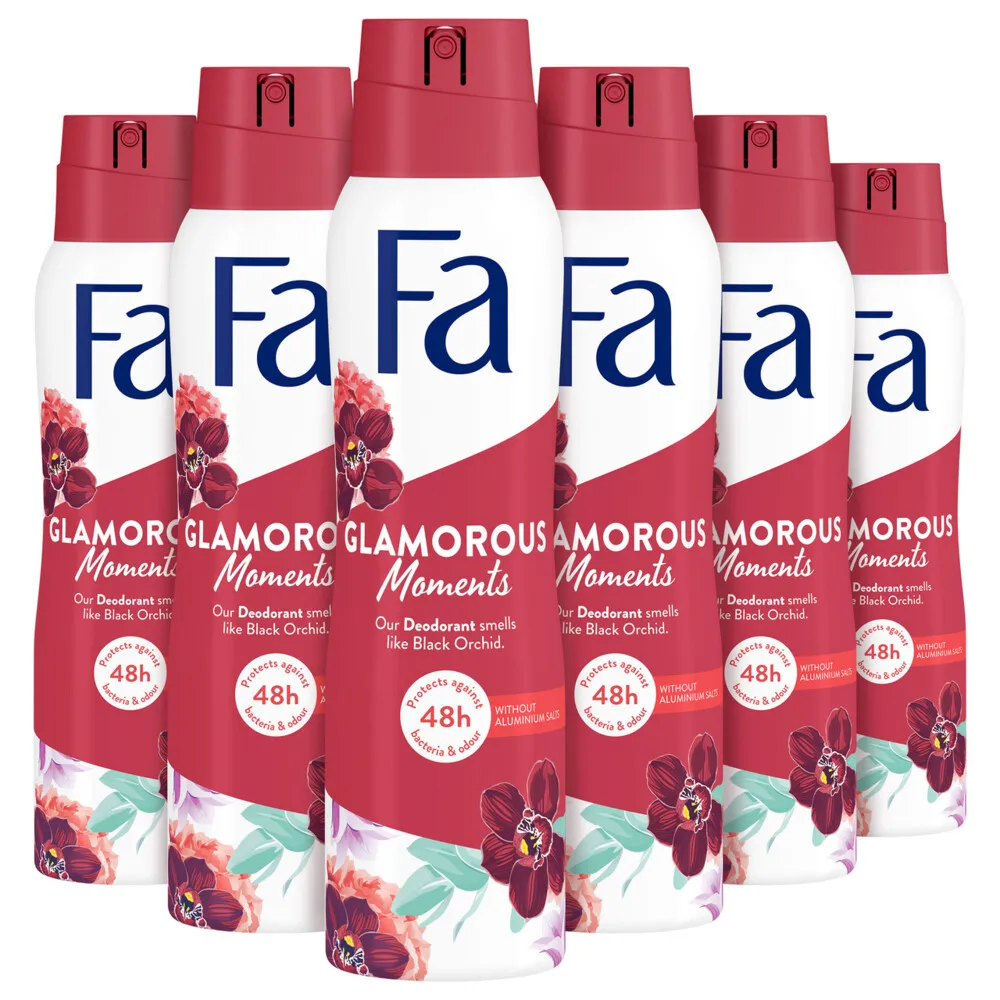 6x Fa Deodorant spray glamorous moments (150 ml)