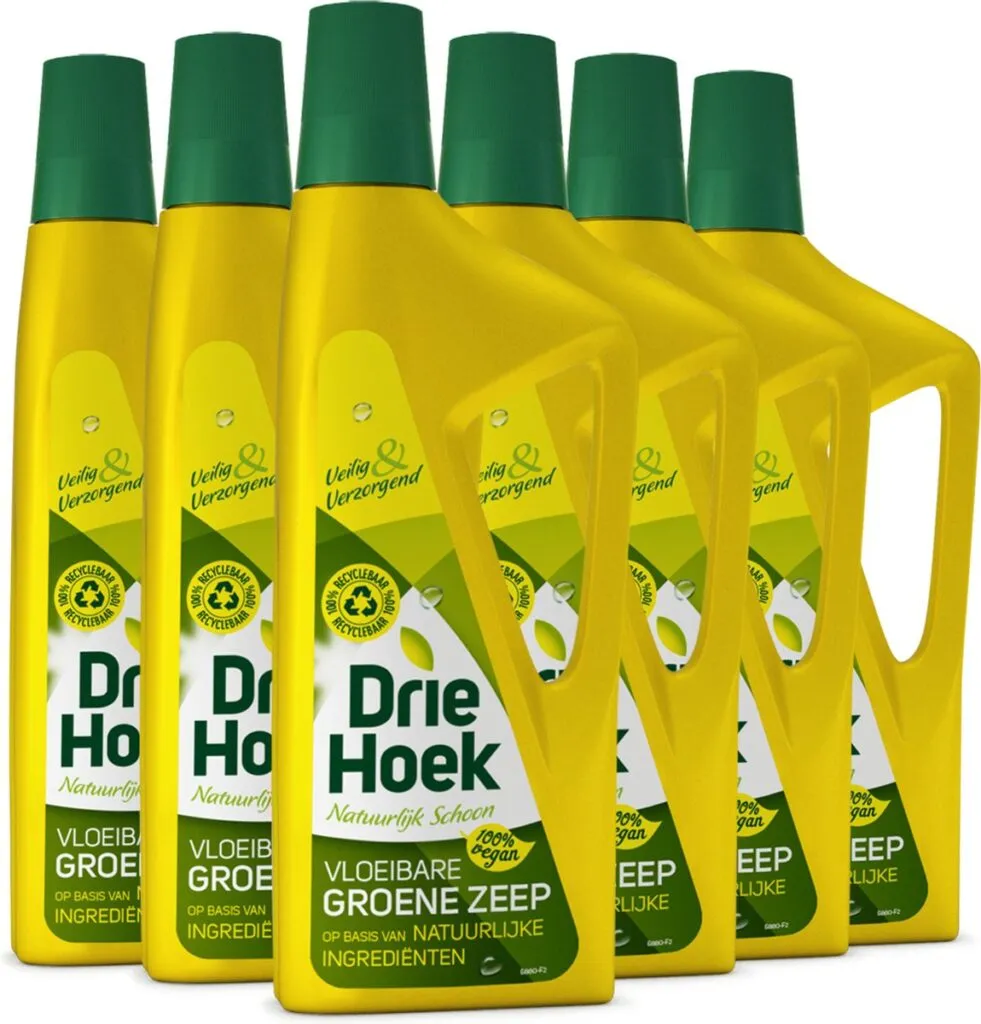 6x Driehoek Vloeibare Groene Zeep (725 ml)