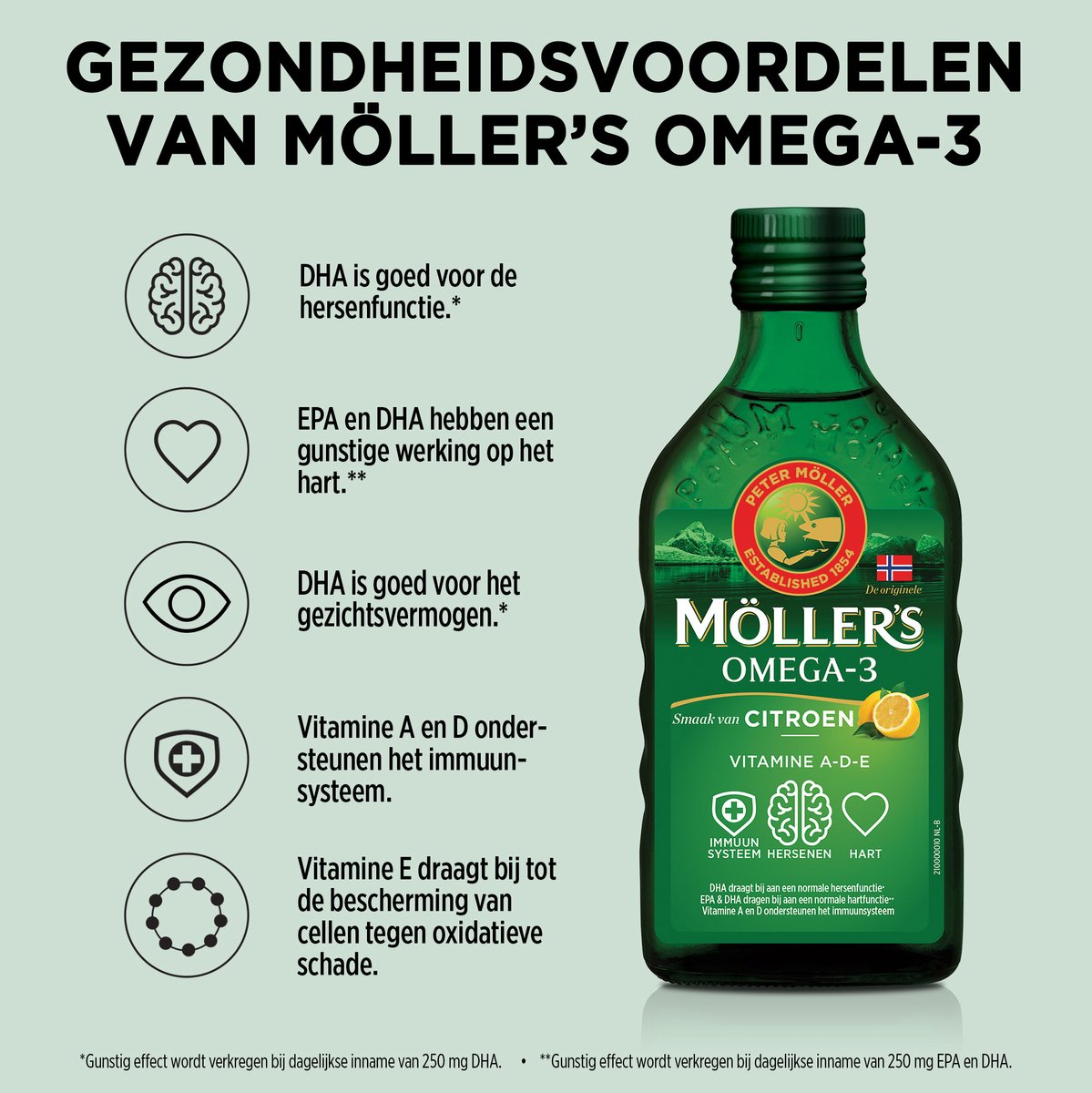3x Mollers Omega-3 Levertraan Citroen (250 ml)