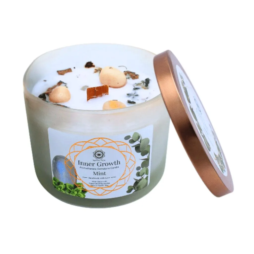 Green Tree Gemstone Candle Inner Growth Mint (256 gr)