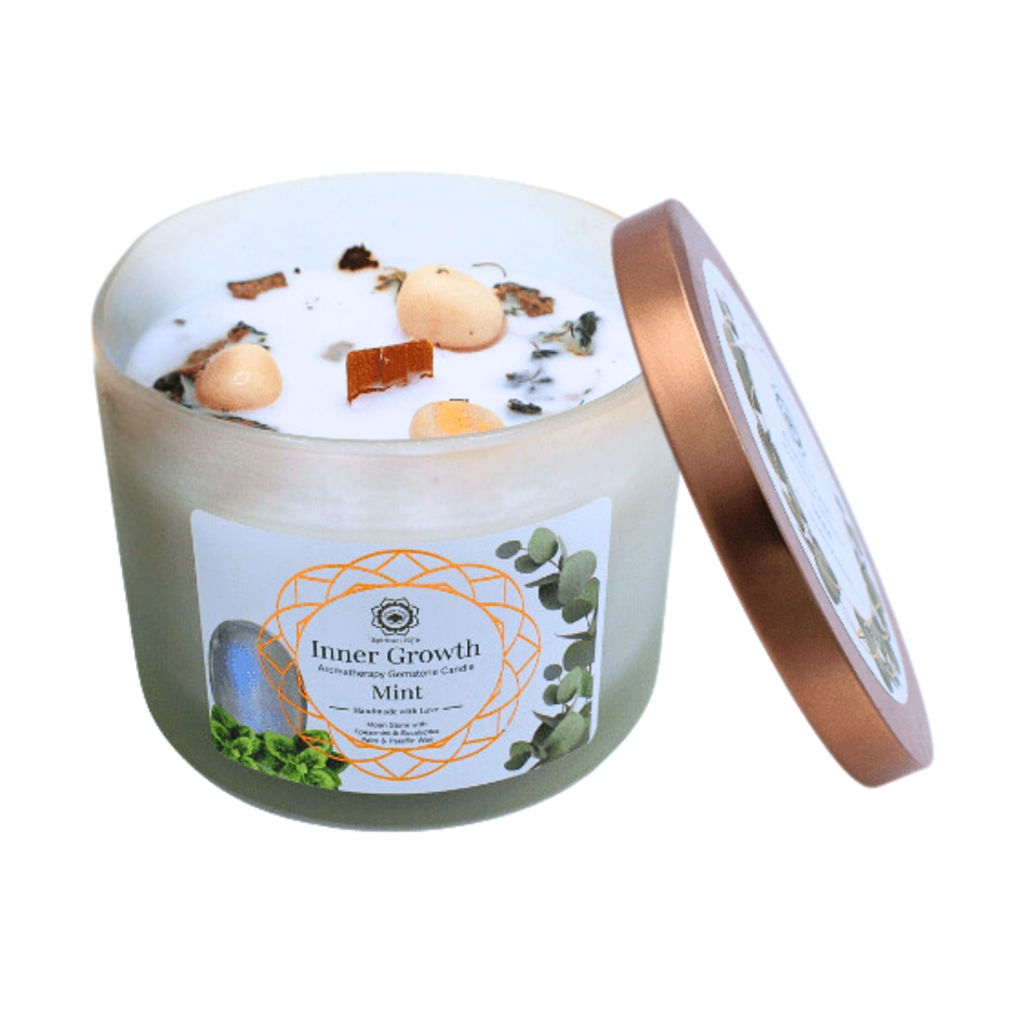 Green Tree Gemstone Candle Inner Growth Mint (256 gr)