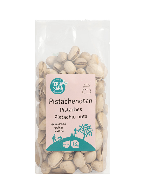 TerraSana Pistachenoten geroosterd met zout bio (200 gr)
