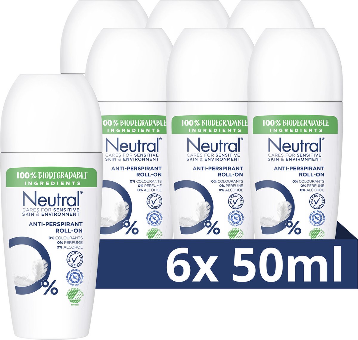 6x Neutral Deodorant roller (50 ml)