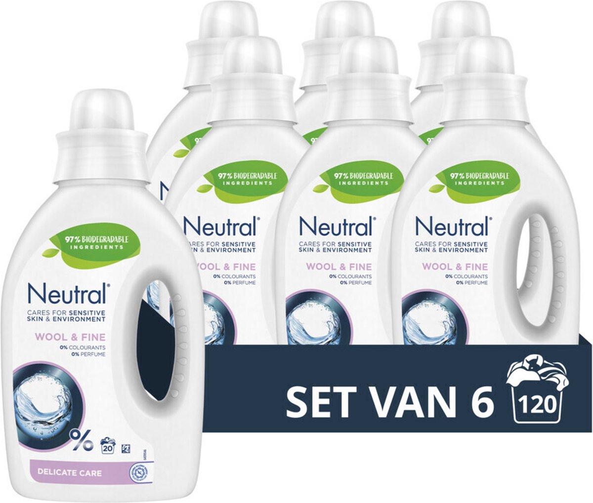 6x Neutral Wasmiddel Vloeibaar Wol en Fijn (1000 ml)