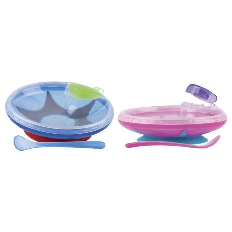 Nuby Warmtebehoudend Bordje Met Zuignap & Lepel (1 stuk)