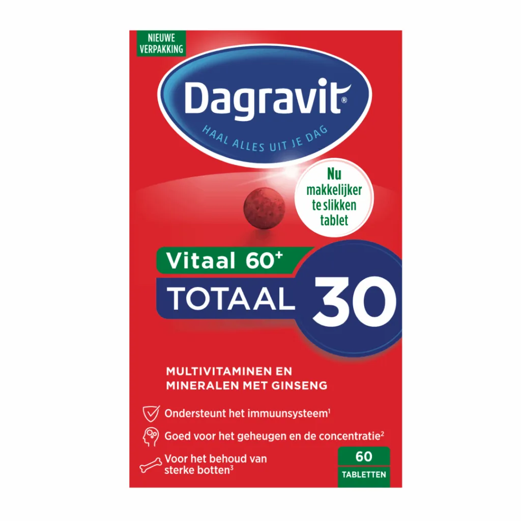 Dagravit Totaal 30 Vitaal 60+ Multivitaminen (60 tabletten)