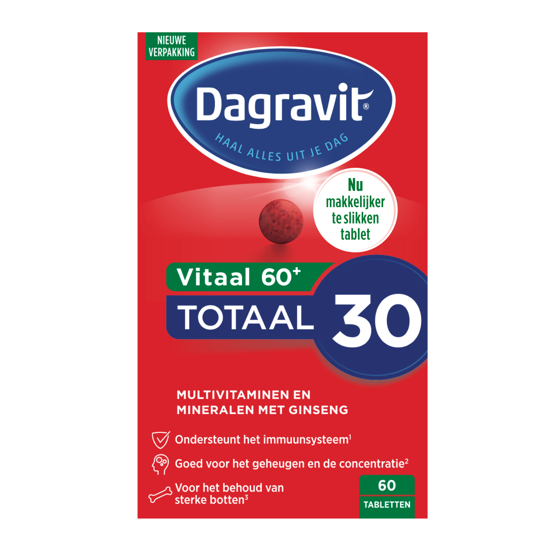 Dagravit Totaal 30 Vitaal 60+ Multivitaminen (60 tabletten)