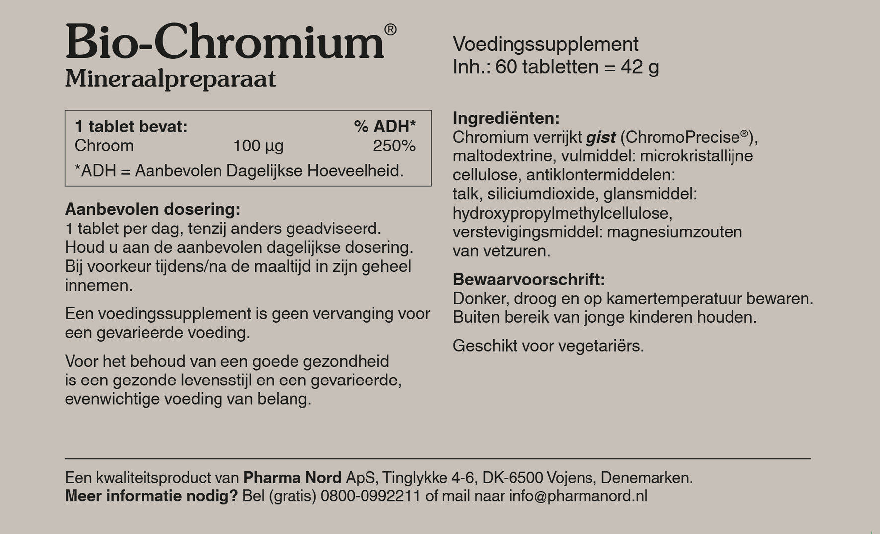 Pharma Nord Bio Chromium Bloedsuiker (60 tabletten)