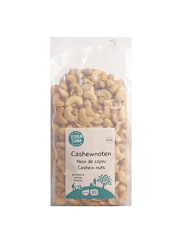 Terrasana Cashewnoten Geroosterd Met Zout Bio (750 gr)