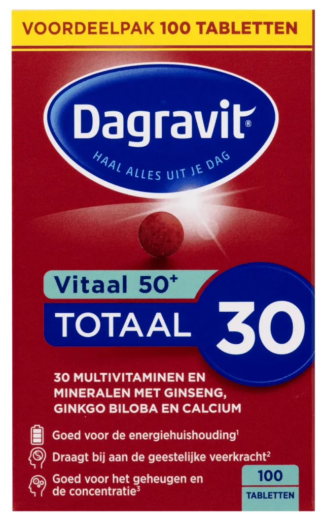Dagravit Totaal 30 Vitaal 50+ Multivitaminen (100 tabletten)