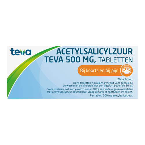 Teva Acetylsalicylzuur 500 mg (20 tabletten)