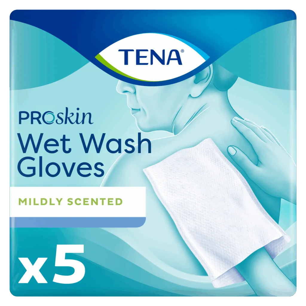 Tena Wet wash glove mild geparfumeerd (5 stuks)