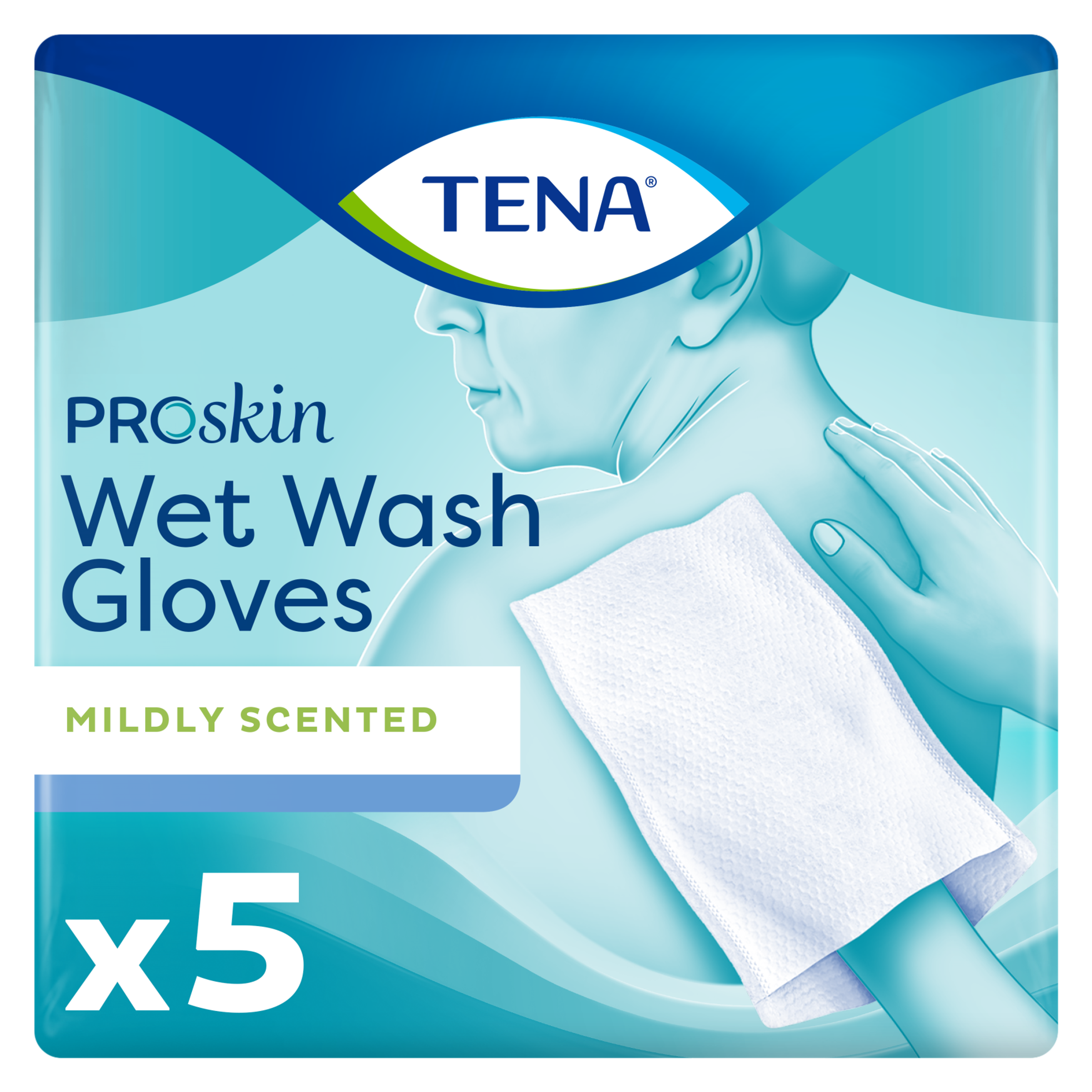 Tena Wet wash glove mild geparfumeerd (5 stuks)