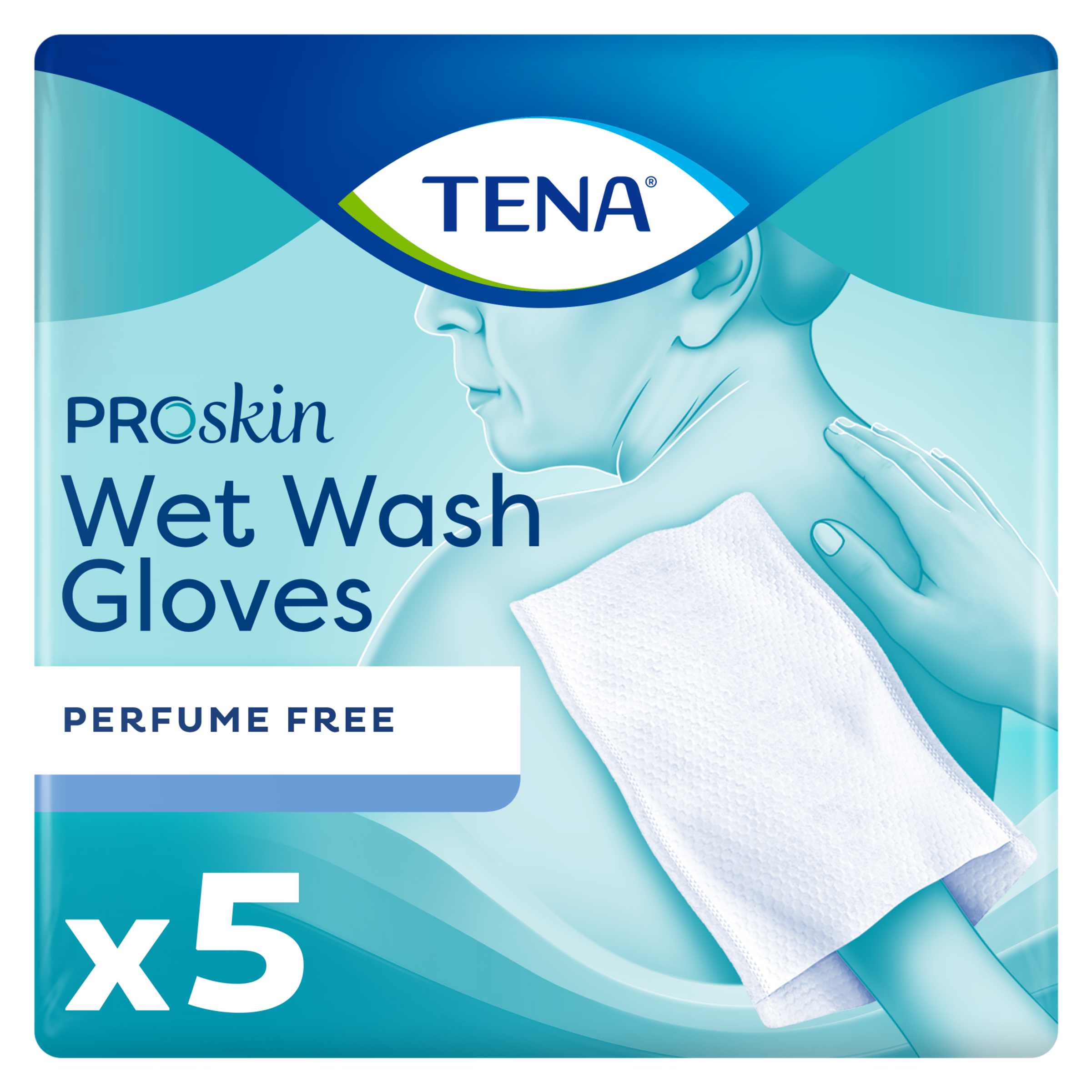 Tena Wet gloves cleans & care lotion no perfume (5 stuks)