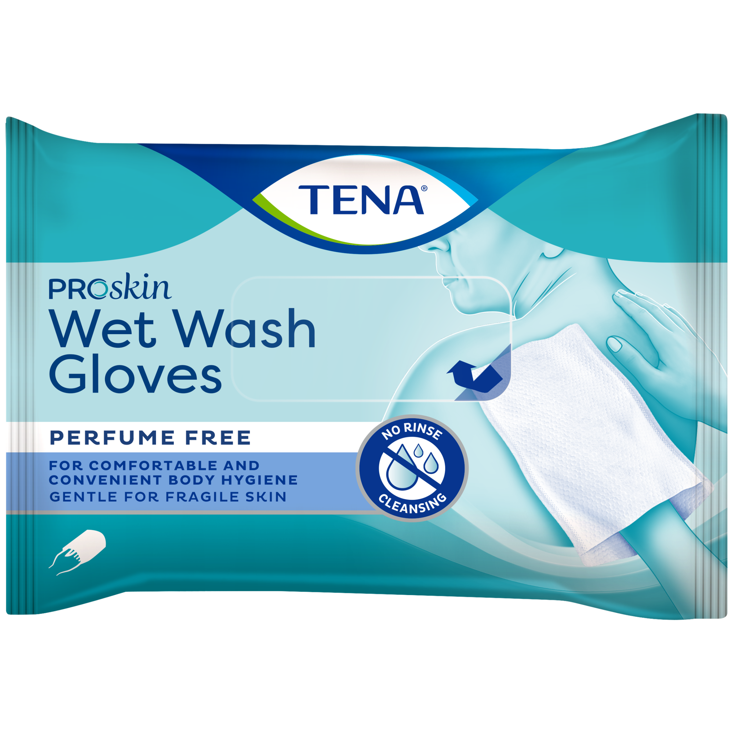 Tena Wet gloves cleans & care lotion no perfume (5 stuks)