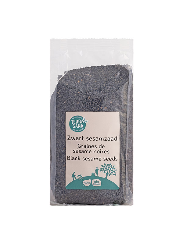 Terrasana Raw Sesamzaad Zwart Ongepeld Bio (225 gr)