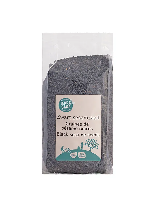 Terrasana Raw Sesamzaad Zwart Ongepeld Bio (225 gr)