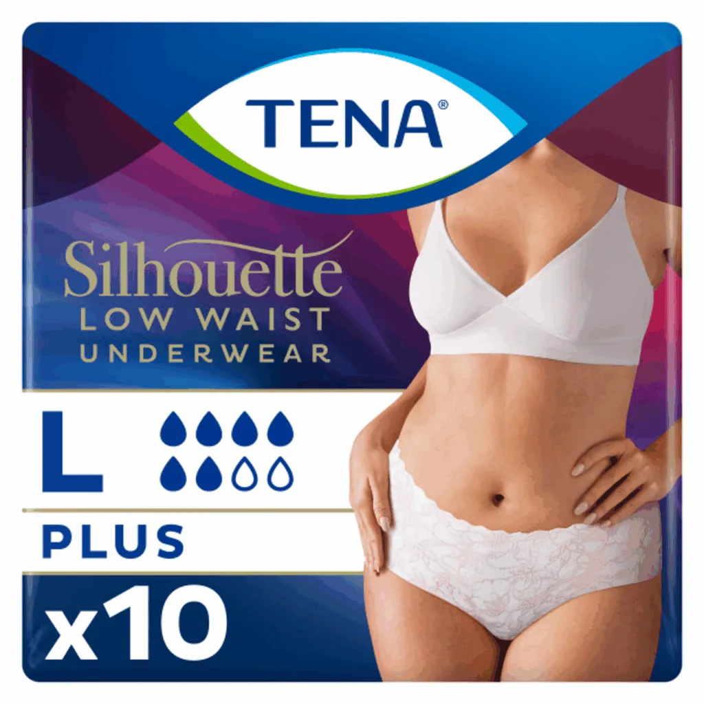 Tena Silhouette Plus Blanc - Lage Taille L (10 stuks)