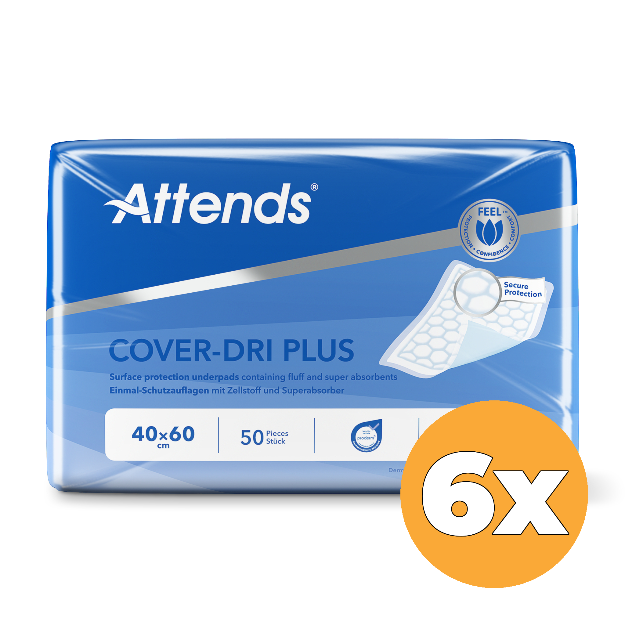 6x Attends Cover Dri+ 40 X 60 (50 stuks)