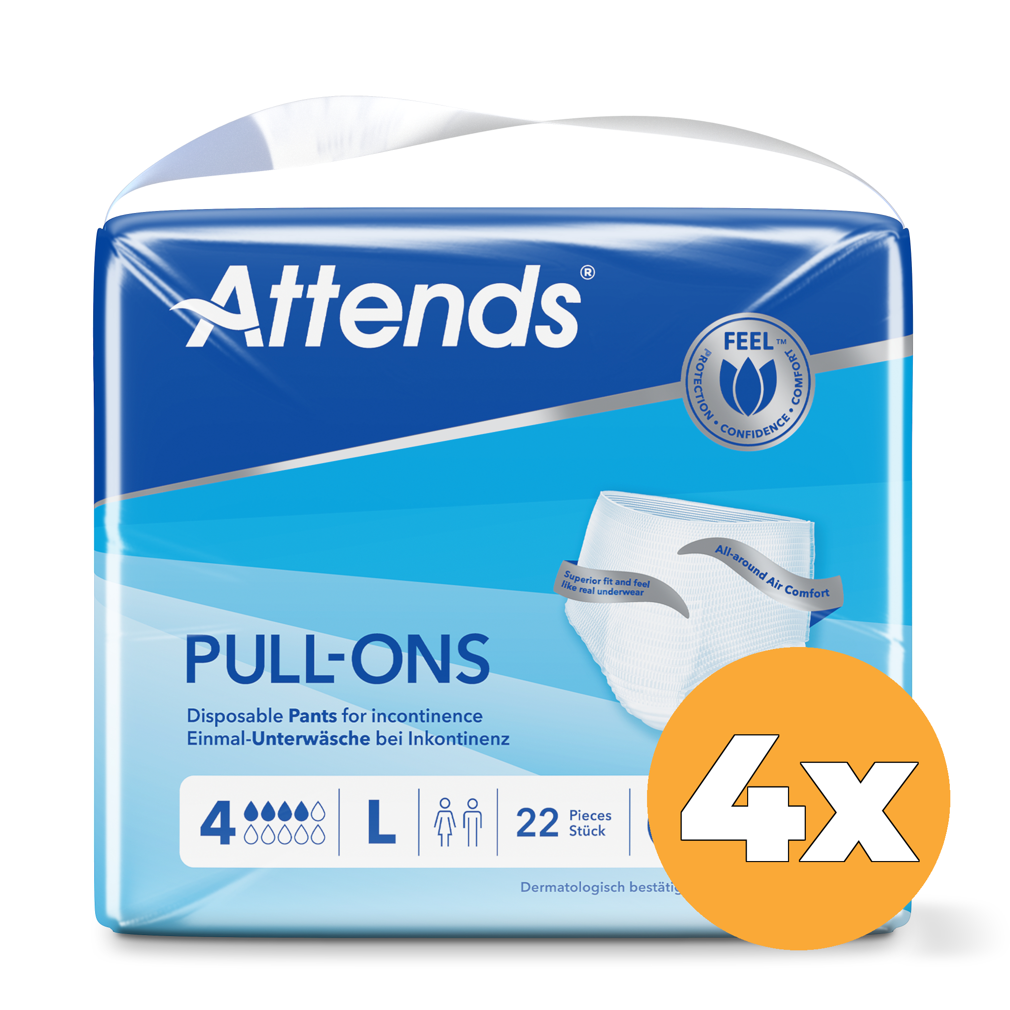 4x Attends Pull-Ons 4 Maat L (22 stuks)