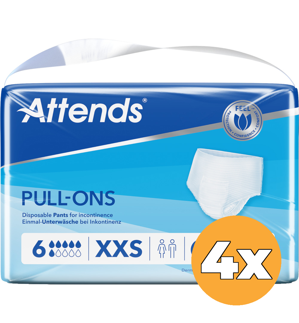 4x Attends Pull-Ons 6 Maat Xxs (21 stuks)