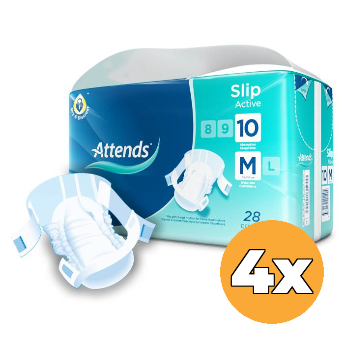 4x Attends Slip active 10 maat M (28 stuks)