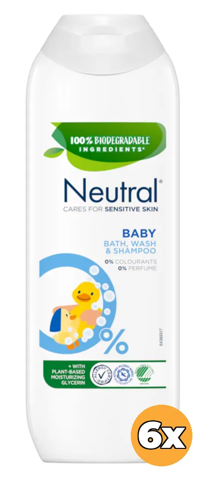 6x Neutral Baby Wasgel/Shampoo 2 in 1 (250 ml)