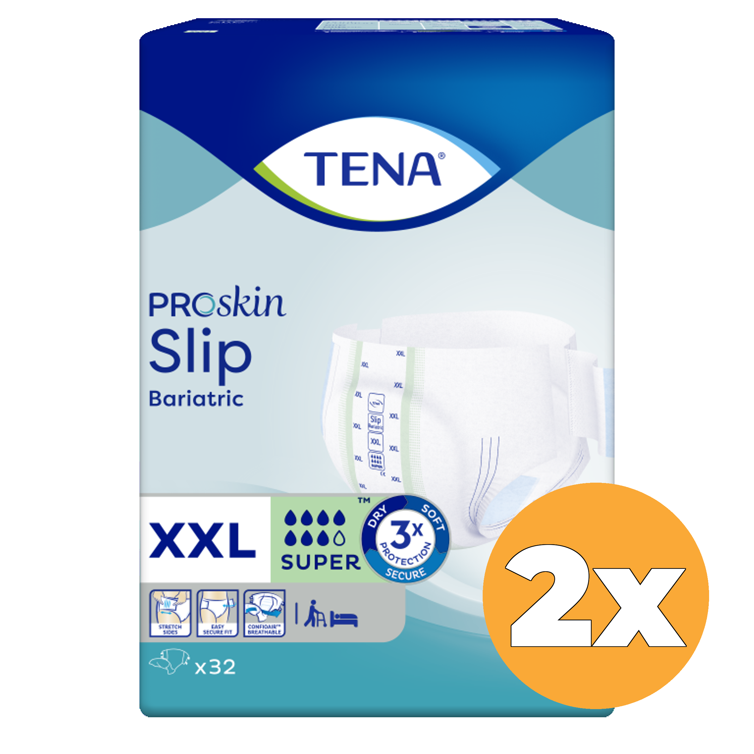 2x Tena Slip bariatric super maat XXL (32 stuks)