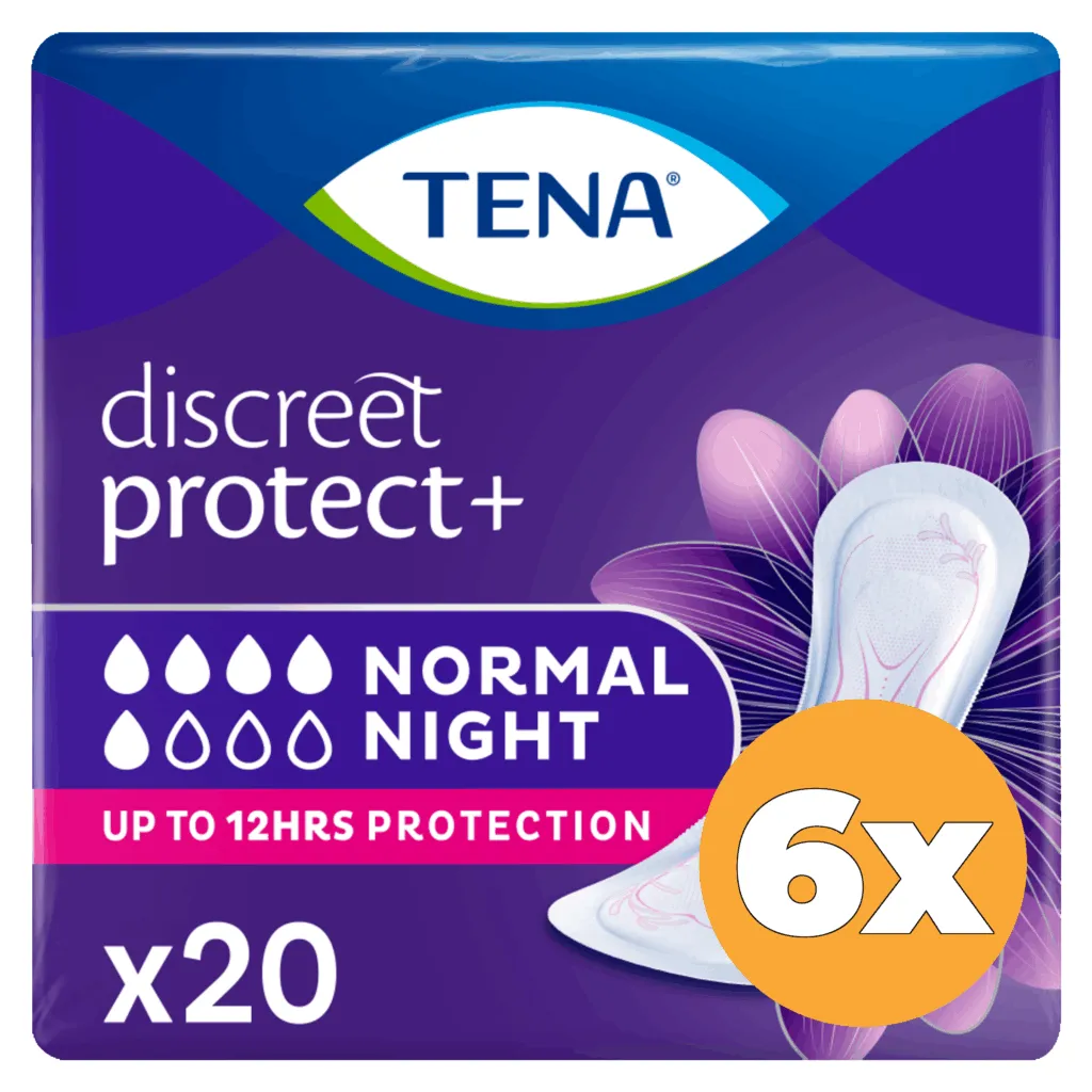 6x Tena Discreet Normal Night (20 stuks)