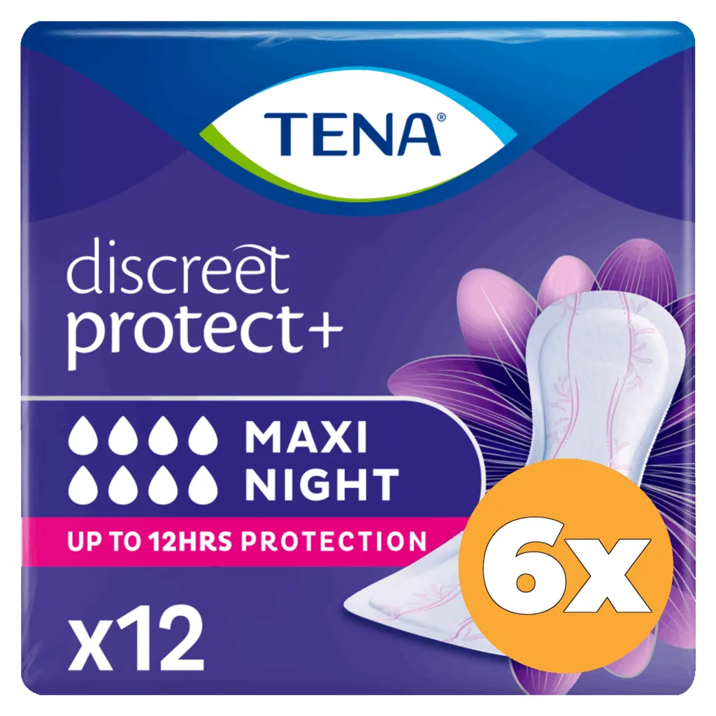 6x Tena Lady discreet maxi night (12 stuks)