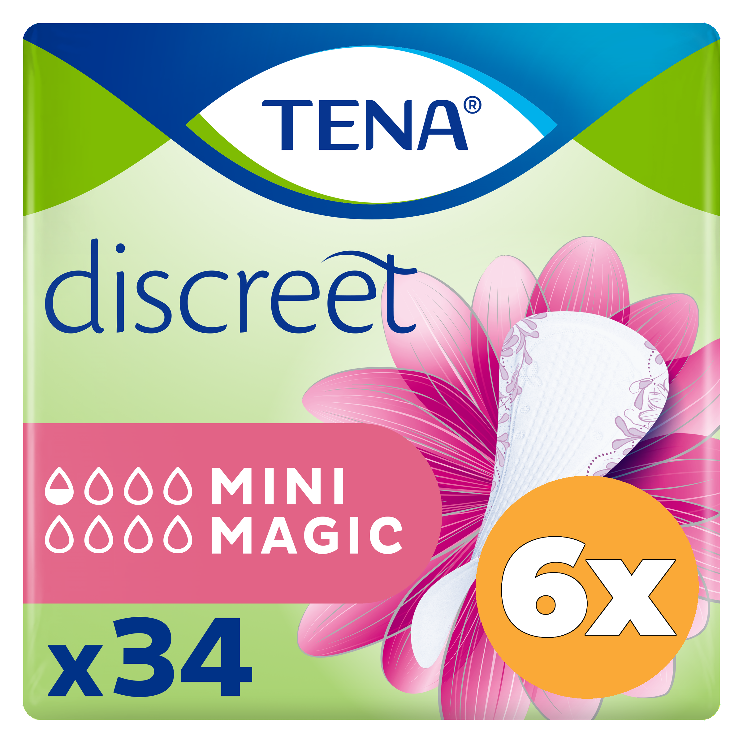 6x Tena Lady mini magic (34 stuks)