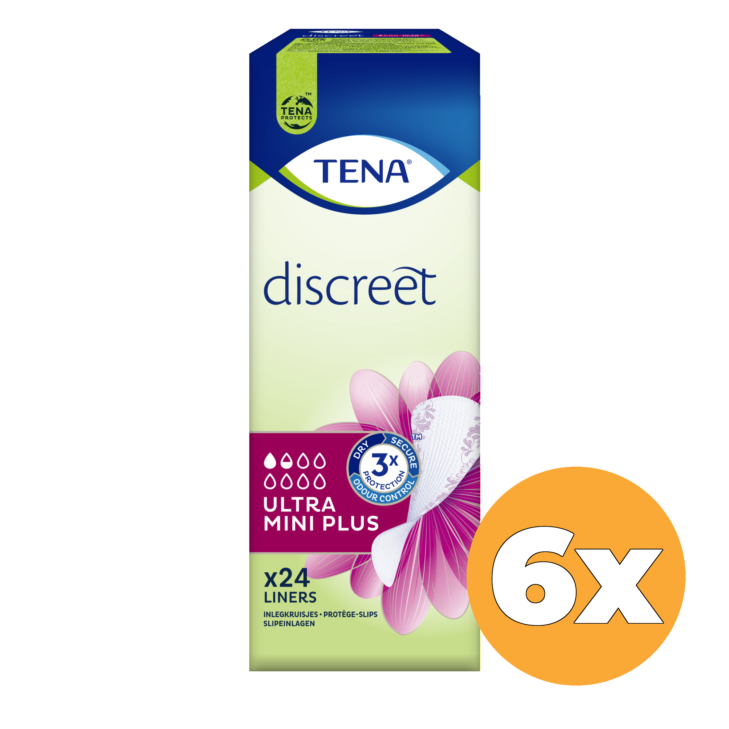 6x Tena Lady ultra mini+ (24 stuks)
