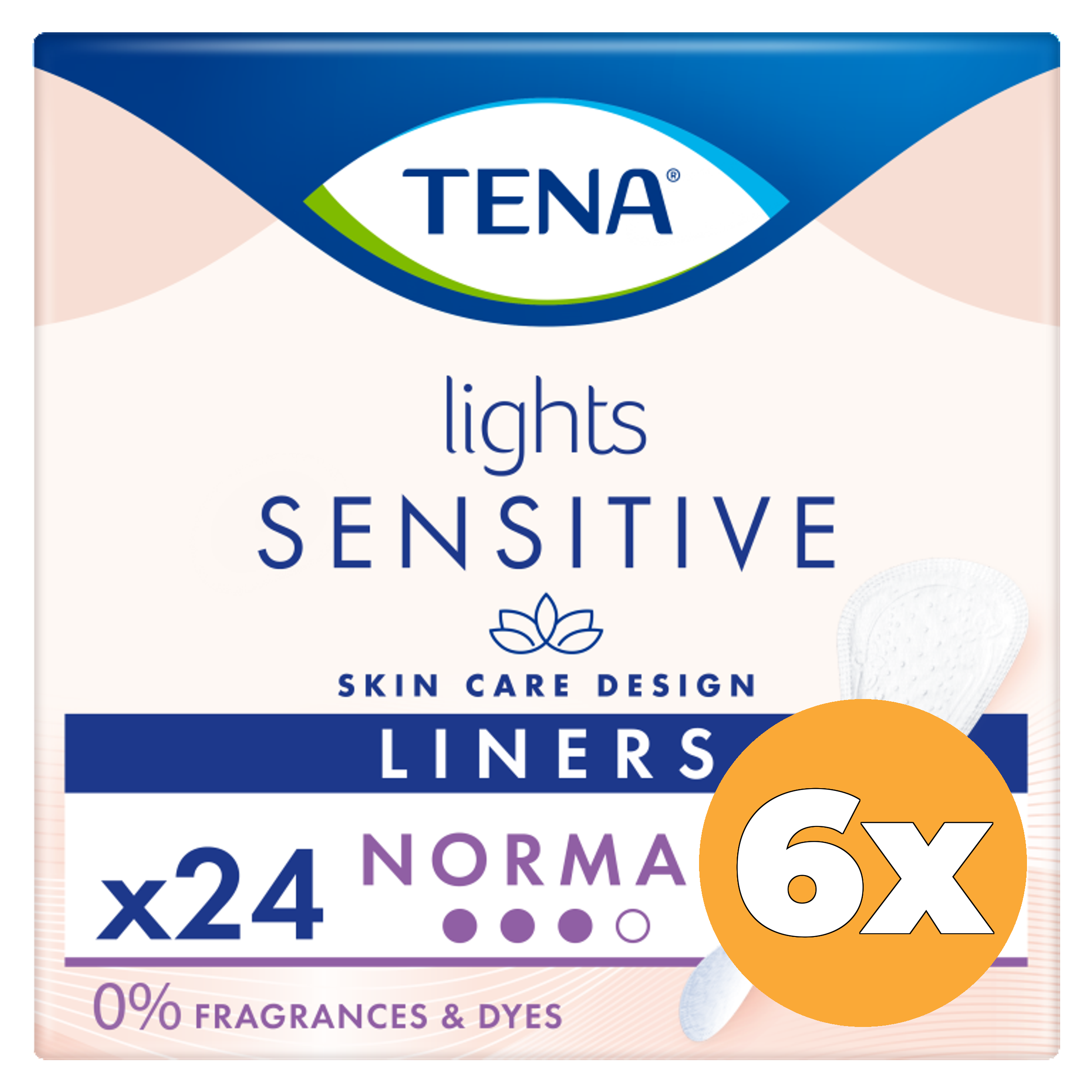 6x Tena Lights normal liner (24 stuks)