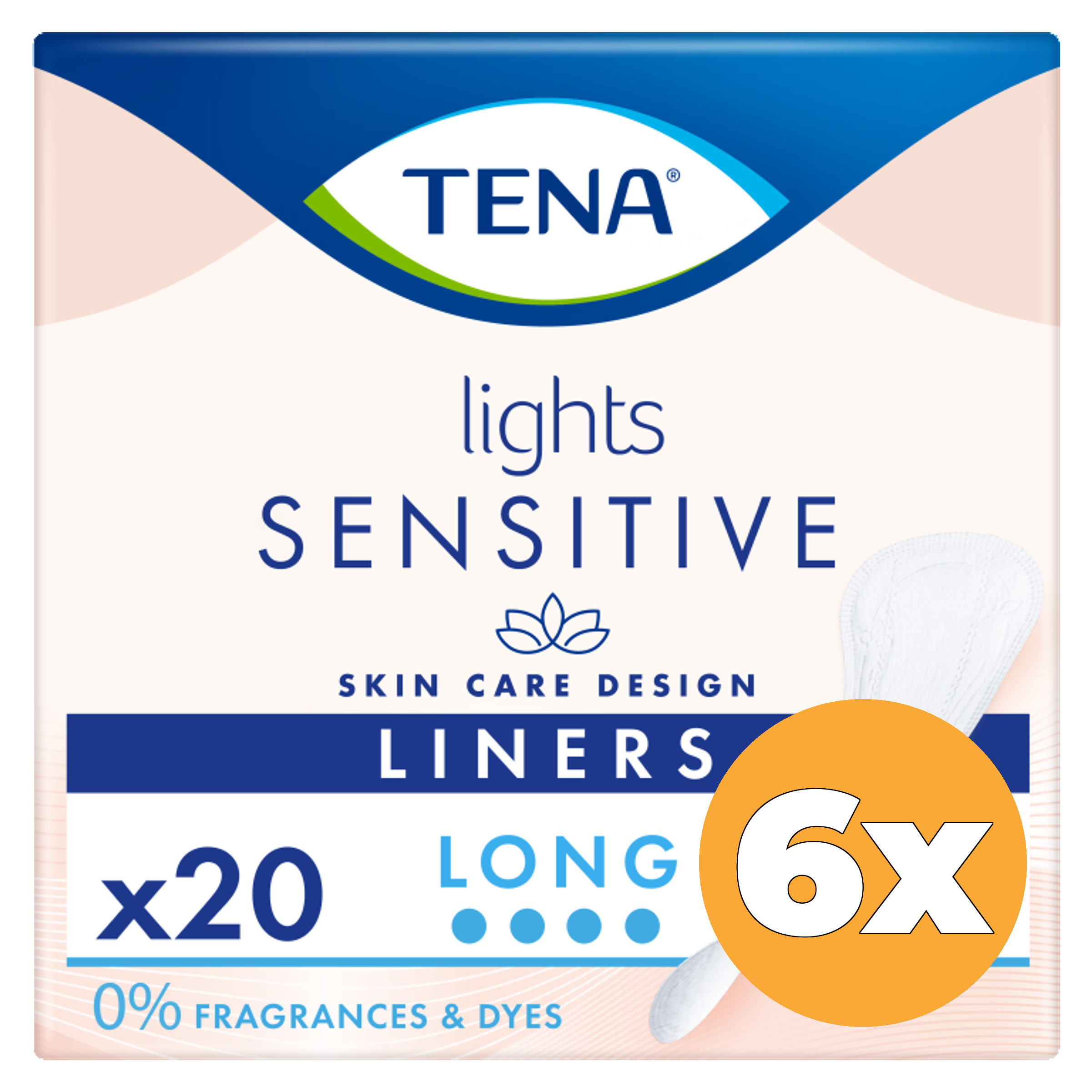 6x Tena Lights long liner (20 stuks)
