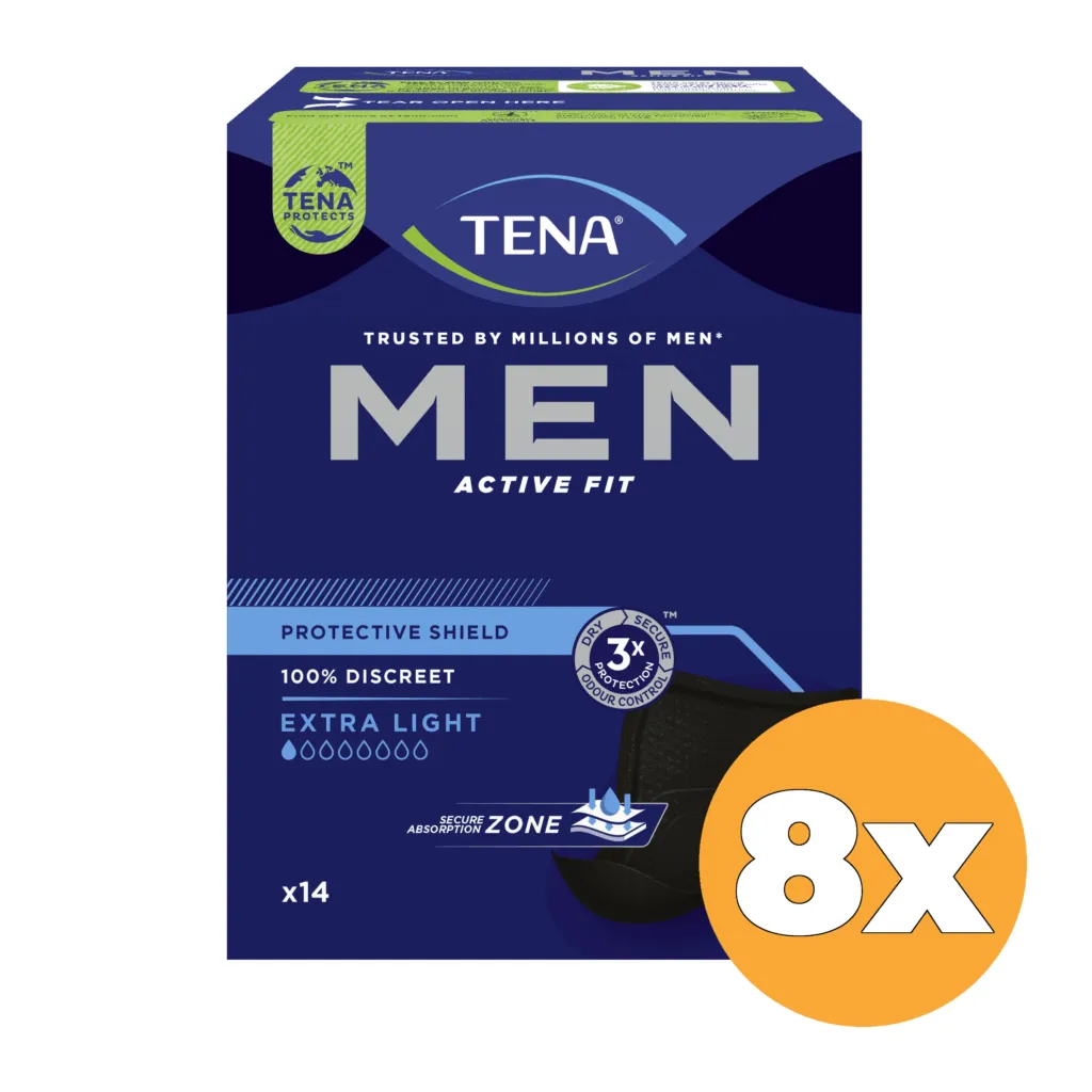 8x Tena Men Active Fit Extra Light (14 stuks)