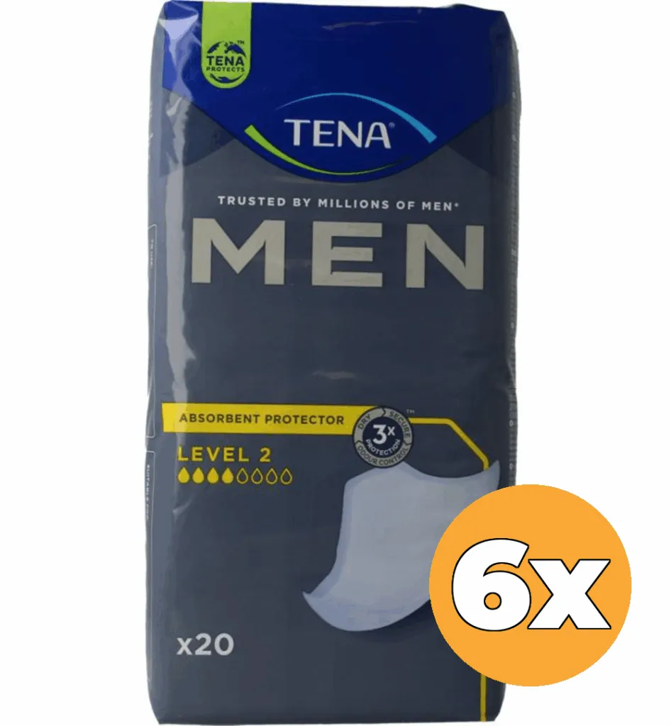 6x Tena Men Level 2 (20 stuks)